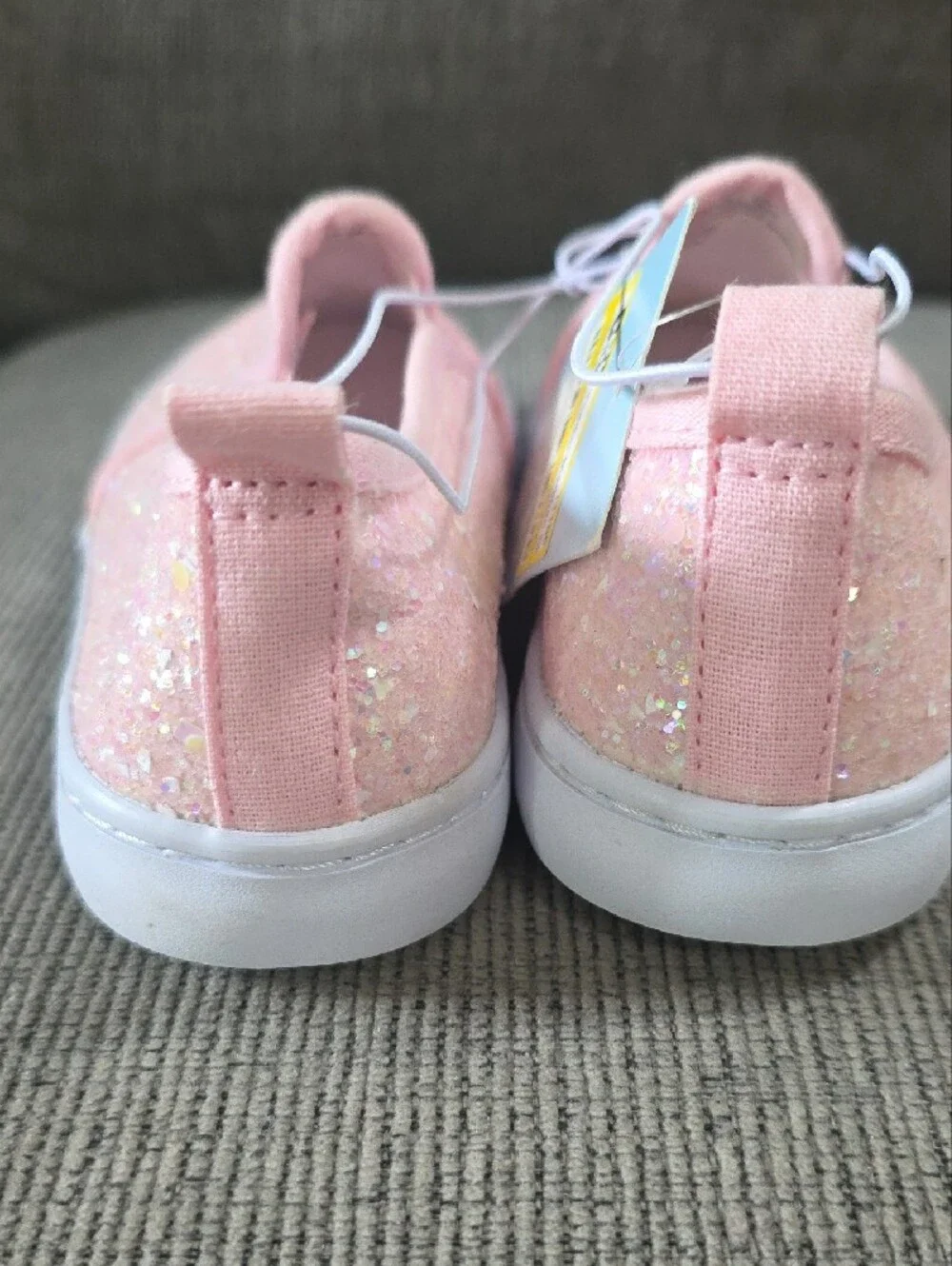 Cat & Jack Girls Pink Glitter Slip-On Madagan Shoes, NWT, Size 12.